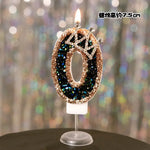 bougies anniversaire numériques or noir brillantes festives décoration pâtisserie chiffres strass transparent