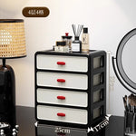 boîte maquillage moderne boîtes rangement noires blanches rouges poignées motifs géométriques