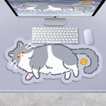 tapis souris chaton dessin animé orange blanc gris rose bleu motifs floraux poissons non