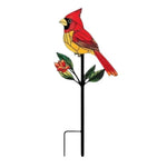 sculpture jardin moderne motifs fleurs insectes stylisés rouge noir vert blancextérieur decoration amusante fait