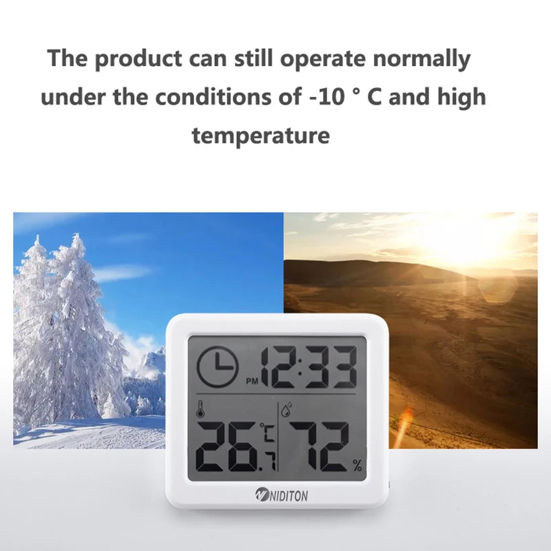 horloge numérique hygromètre blanc moderne adhésif affiche humidité calendrier led