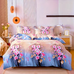 ensemble literie moderne floral bleu clair rose taies d'oreiller couvre lit taille twin full