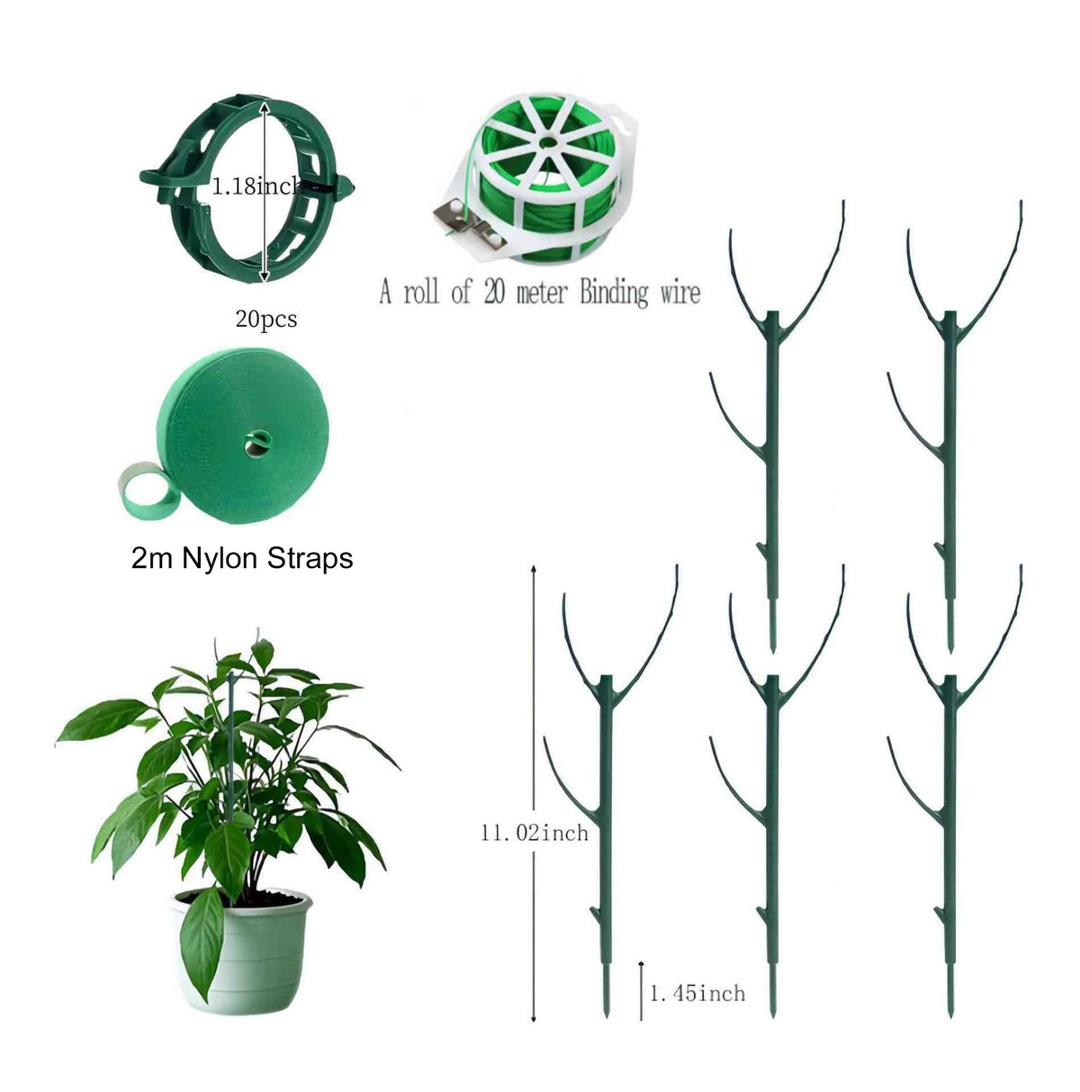 support plante grimpante vert moderne clips ficelle ruban nylon inclusion set jardin fixations