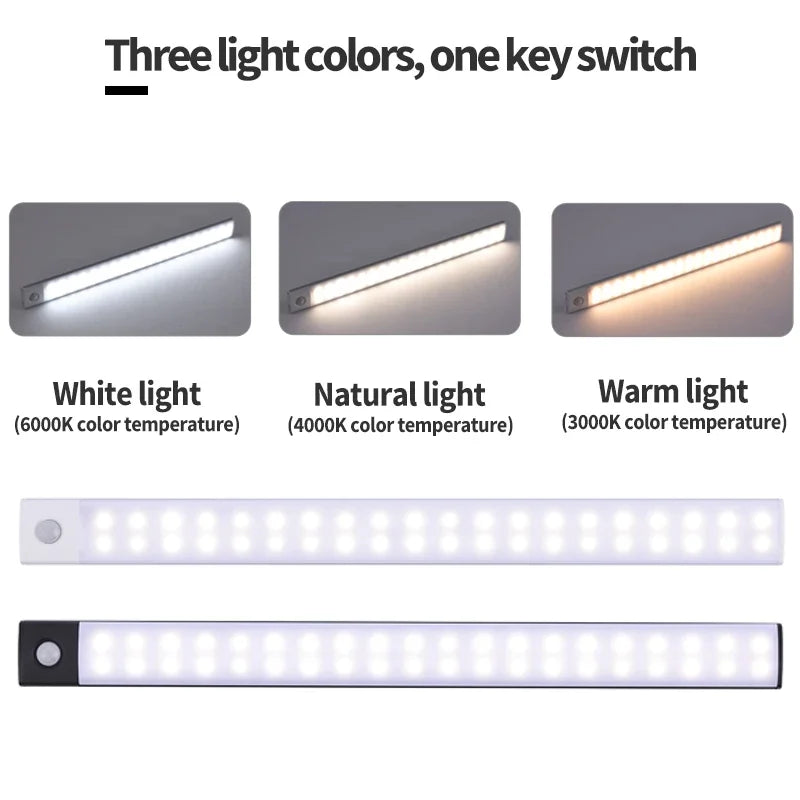 veilleuse led rechargeable usb capteur mouvement adhésive moderne 60cm 40cm 20cm blanc minimaliste