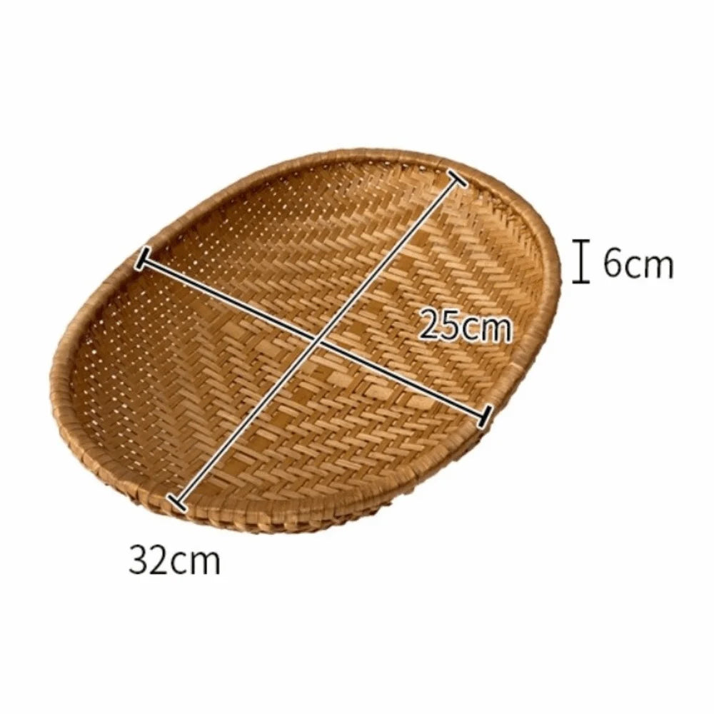 panier rangement ovale osier marron tissage traditionnel respectueux environnement utilisation multiple rangement fruits 25cm