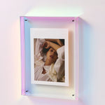 cadre photo moderne acrylique transparent visibles orange bleu vert rose marron minimalisteintérieurDecorationMuraleSalleAMainBureau