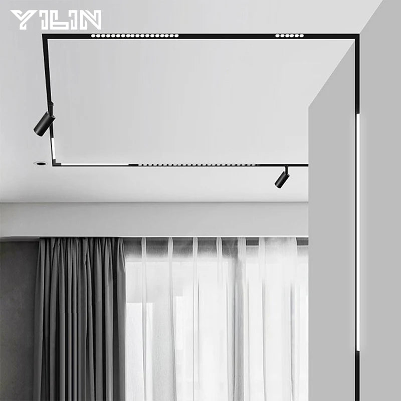 lampe led moderne magnétique noire 6w 12w 18w 24w nickel brossé