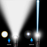 lampe torche rechargeable led laser réglable résistante choc 500mètres noire anneau rouge