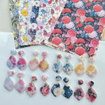 boucles d'oreilles multicolores fleurs papillons moderne fixations bijoux colorées