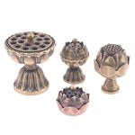 brûleur d'encens laiton bronze doré motif floral traditionnel méditation décoration maison