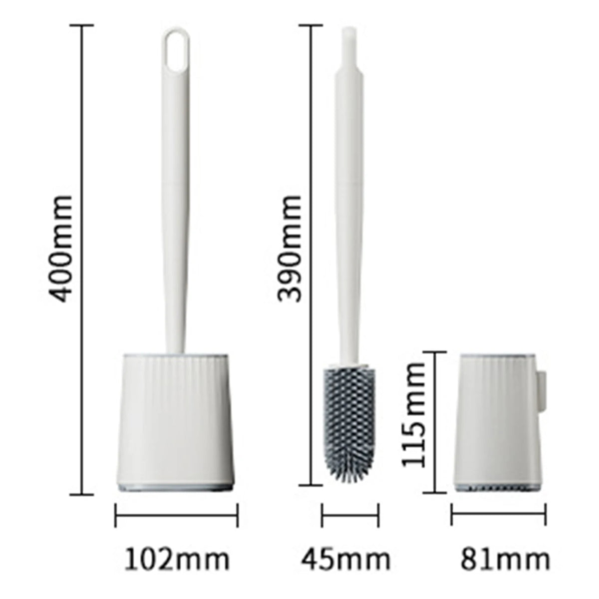 brosse wc moderne adhésif noir blanche poils durables plastique minimaliste