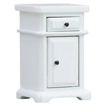 meuble miniature armoire verre transparent classique porte tiroir pieds sculptés blanc marron clair finition