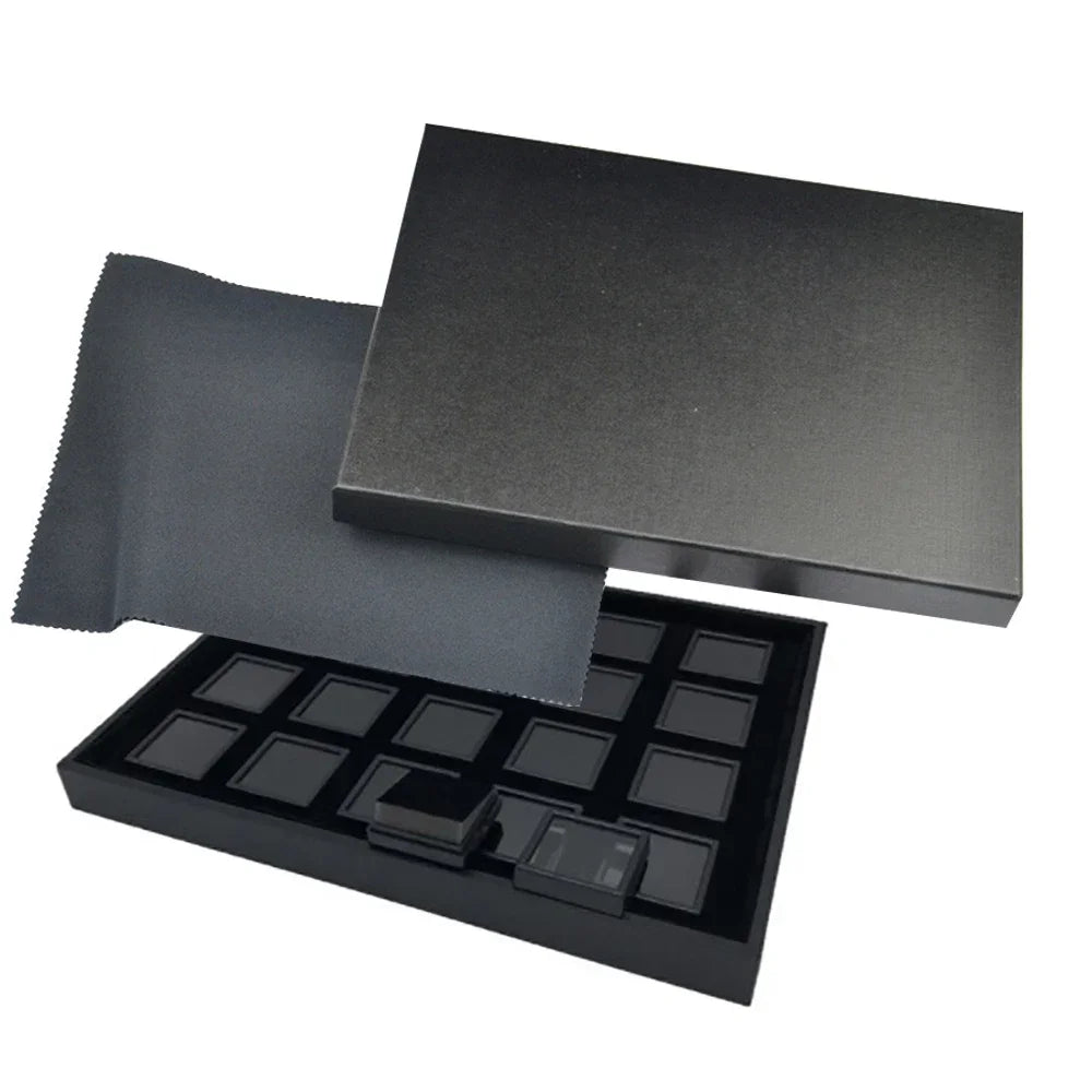 boîtes bijoux noir blanc compartiments carrés moderne storage box organizer showcasegems