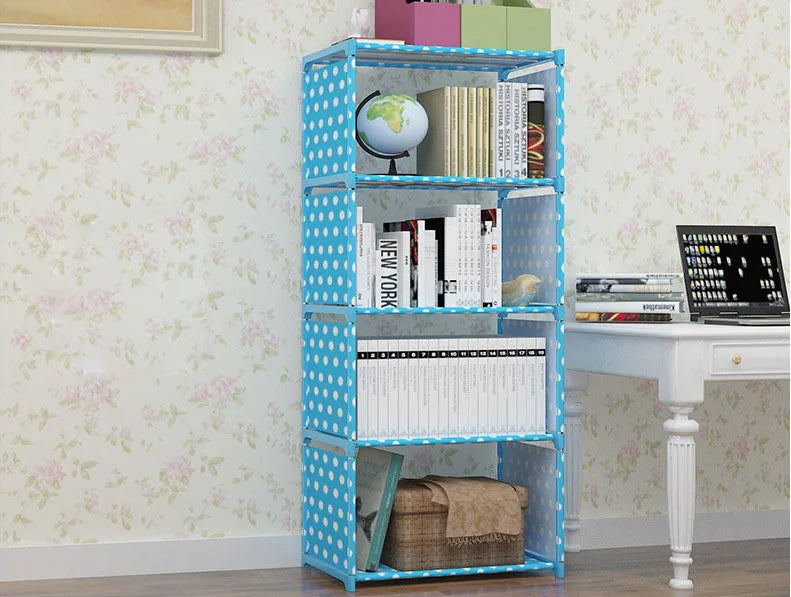 étagère modulaire étagères murales livres modernes minimaliste pois tissu meuble salon