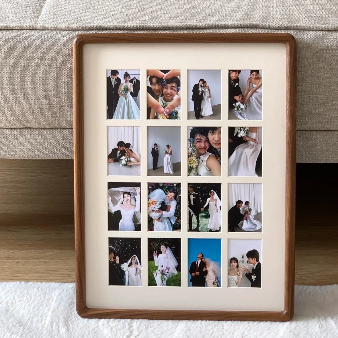 cadre photo bois classique mariage photos décoration haute qualité rectangle a3 fond beige clair