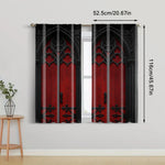 rideaux gothiques deux pièces porte métallique rouge noir tissu polyester extérieure intérieure
