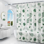 rideau douche moderne feuilles tropicales blanc vert opacité crochet douche toilettes imperméable séchage rapide