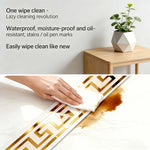 ruban decoratif autoadhesif moderne motif croix grecque blanc or 50cm large elastique decore intérieur