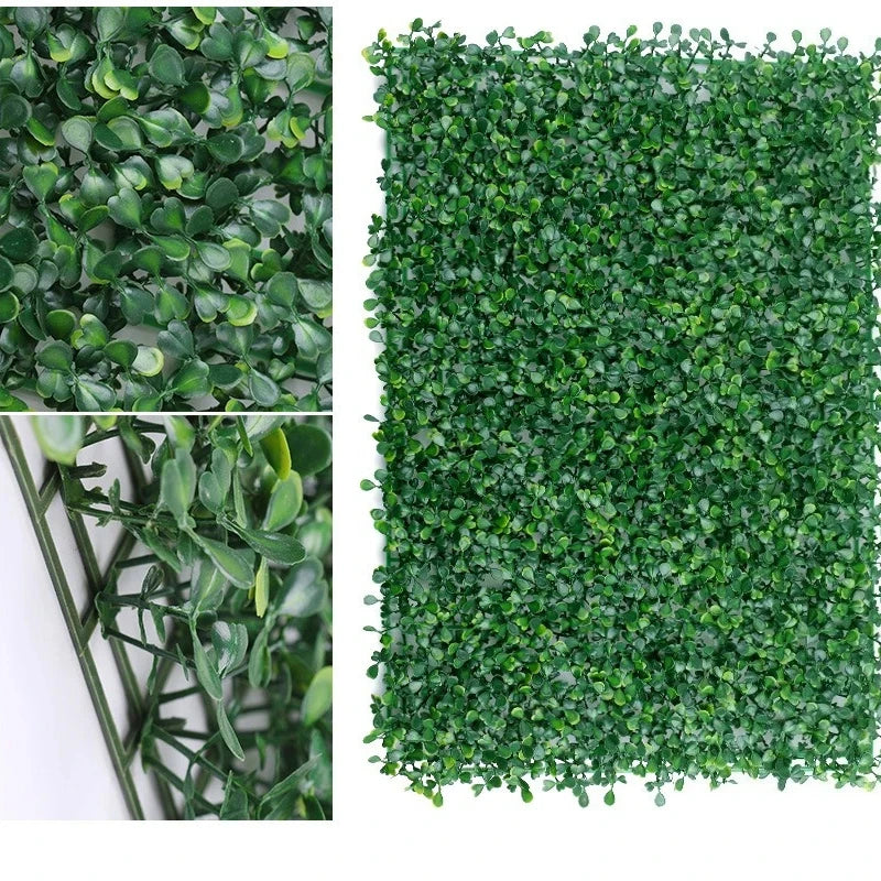 décoration murale moderne plante artificielle vert feuilles rondes herbe plastique extérieur intérieur accrochable haute
