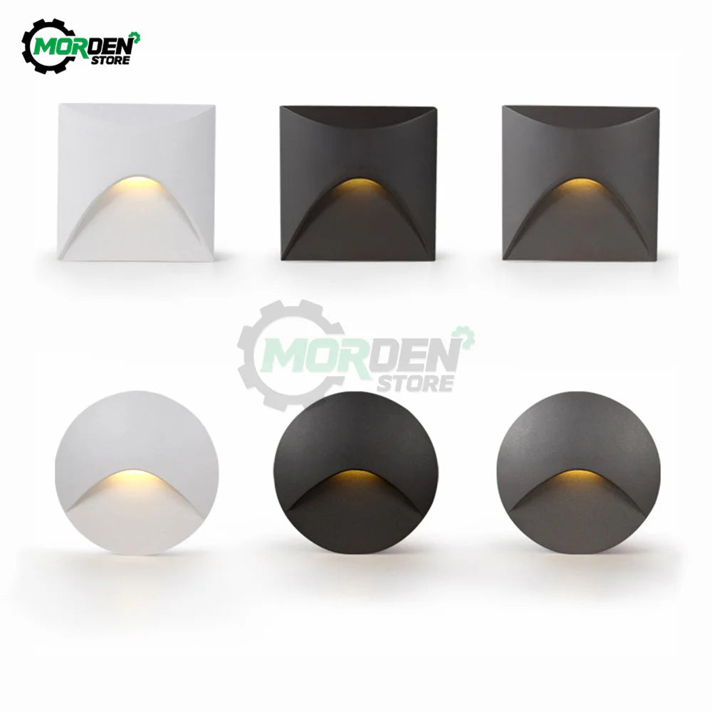 applique murale led blanc noir capteur mouvement ip65 3w contemporaine fixe murentrée allée balcon