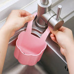 porte éponge réglable moderne multi usages support mural rangement cuisine sain bleu rose gris
