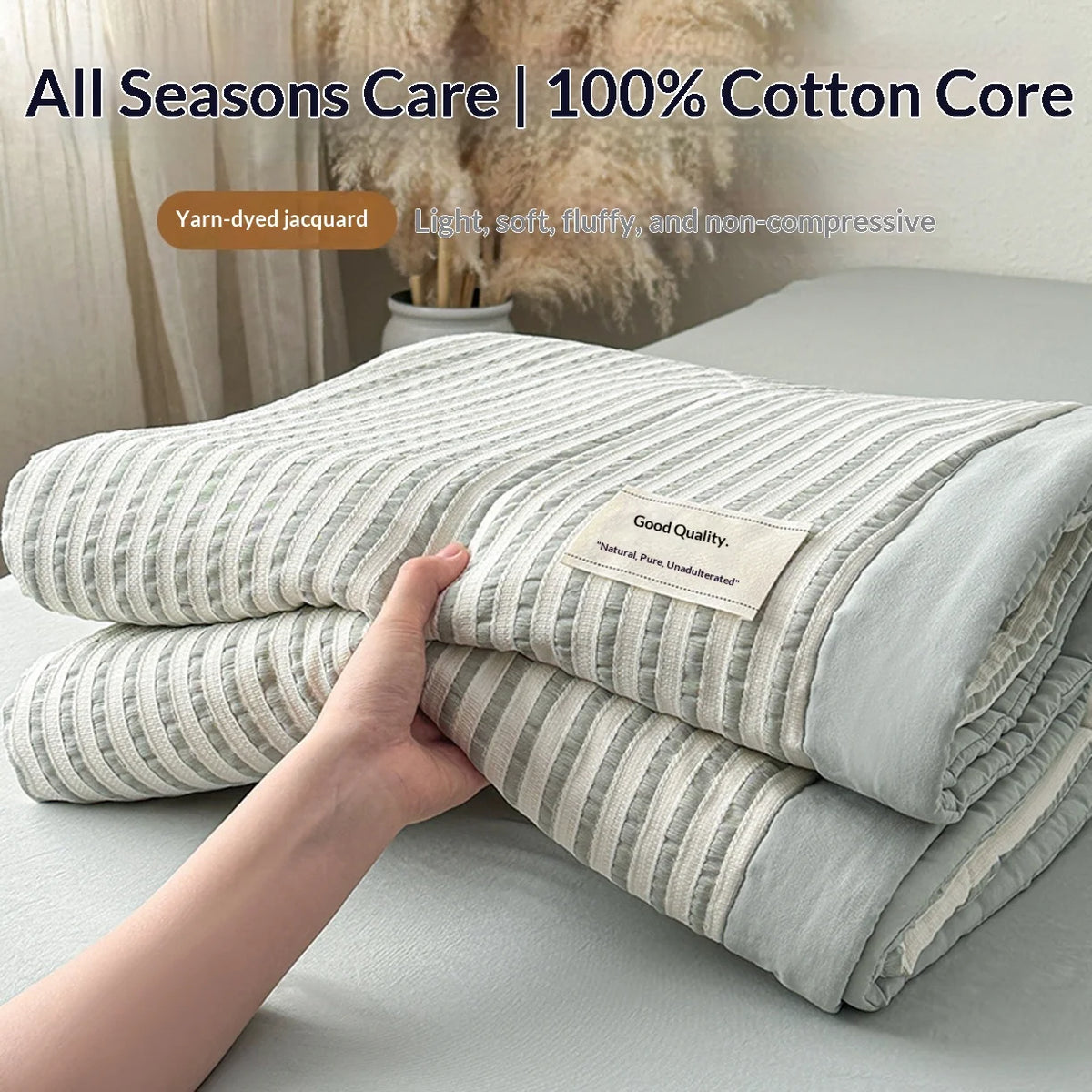 couette d'été coton 100 tissée rayures moderne blanche jacquard respirante été adultes maison