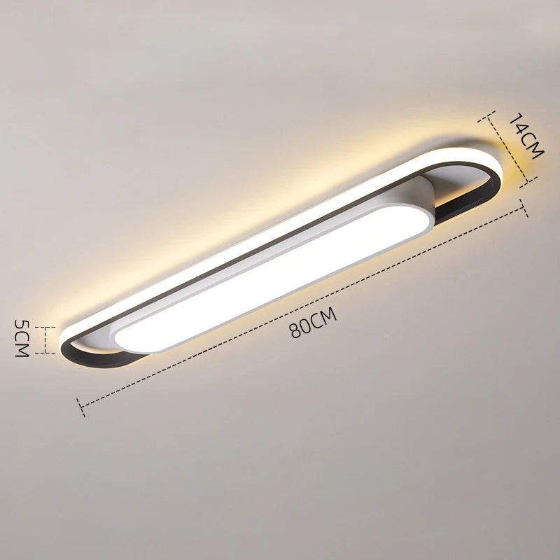 Lampe LED moderne plafonnier aluminium blanc noir éclairage quotidien minimaliste 249 2000 flux lumineux
