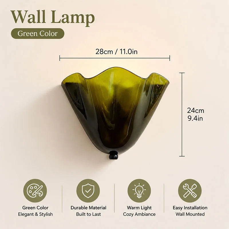 lampe murale décorative fleur blanc crème rouge vert olive led moderne chambre salon