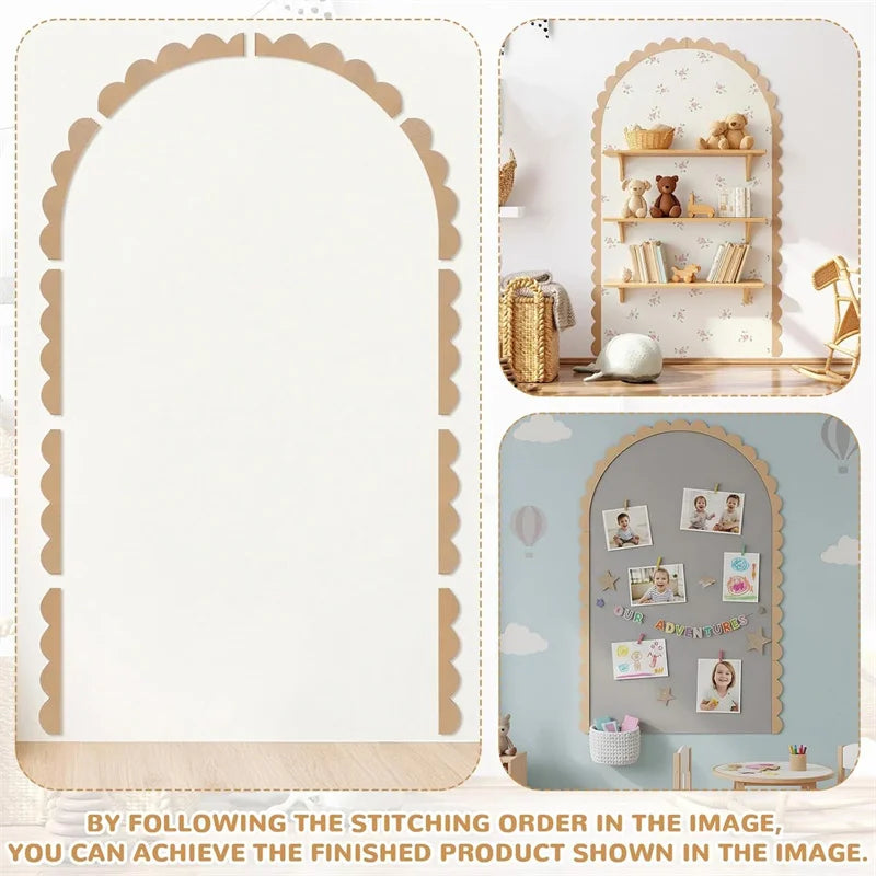 décoration murale arche bois festonnée enfantine bohème minimaliste assembler