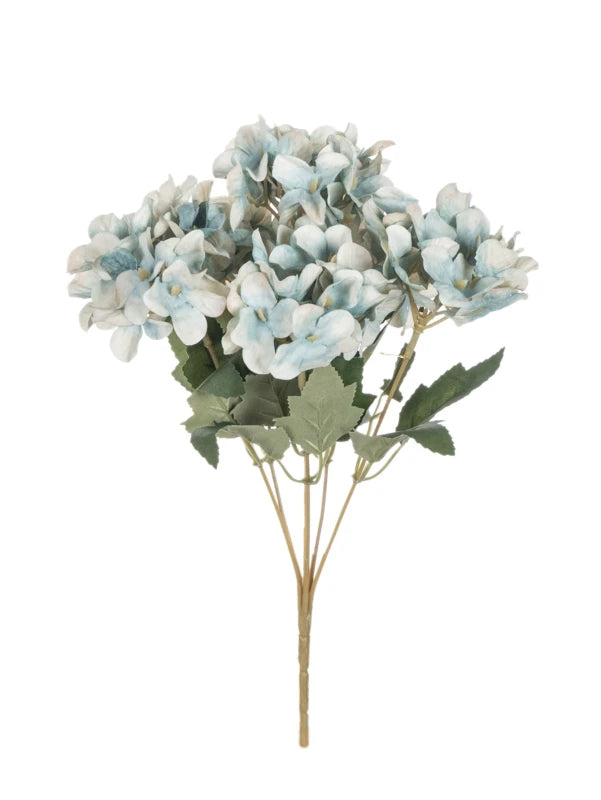 bouquet fleurs artificielles hortensia blanc rose bleu classique decoration maison anniversaire mariage