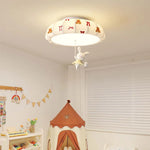 lampe moderne enfantine nuages ours rubans lapin blanc bleu rouge beige