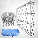 présentoir mural blanc structure aluminium pliable moderne 230x230cm événements anniversaires fêtes baptêmes