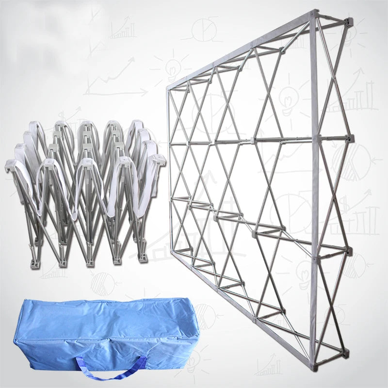 présentoir mural blanc structure aluminium pliable moderne 230x230cm événements anniversaires fêtes baptêmes
