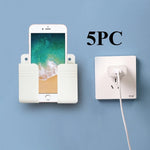 support mural rechargeable smartphones rangement télécommandes boîte adhésive moderne noir blanc