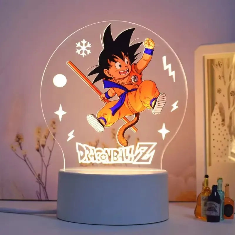 lampe led dragon ball transparente personnages goku animation décoration noël moderne