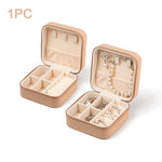 boîte bijoux velours beige portable moderne zippée rose blanche verte