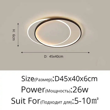 plafonnier led moderne rond blanc noir métal minimaliste éclairage intérieur salon chambre étude
