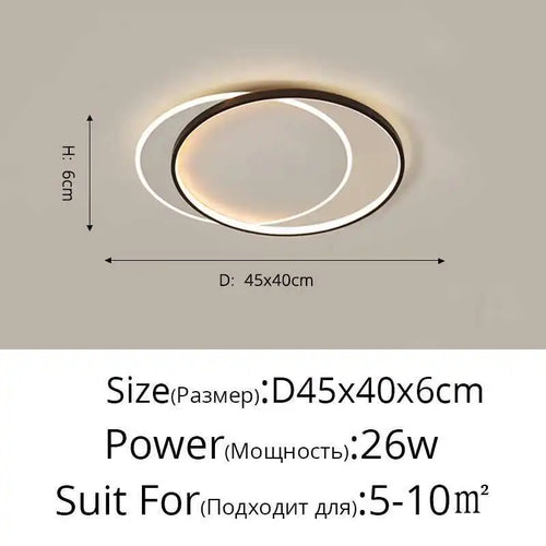 plafonnier led moderne rond blanc noir métal minimaliste éclairage intérieur salon chambre étude
