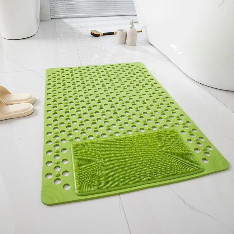 tapis bain antidérapant perforé moderne vert rose bleu clair blanc suction cup pvc respectueux