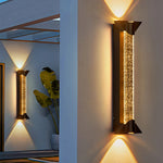 applique murale led moderne cristaux scintillants noir doré ip55 30cm 40cm 60cm