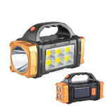 lampe torche led rechargeable solaire banque alimentation multifonctionnelle extérieur moderne noire orangée argentée