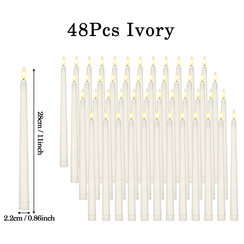 bougies led coniques sans flamme blanc modernes décoration mariage saint valentin dîner