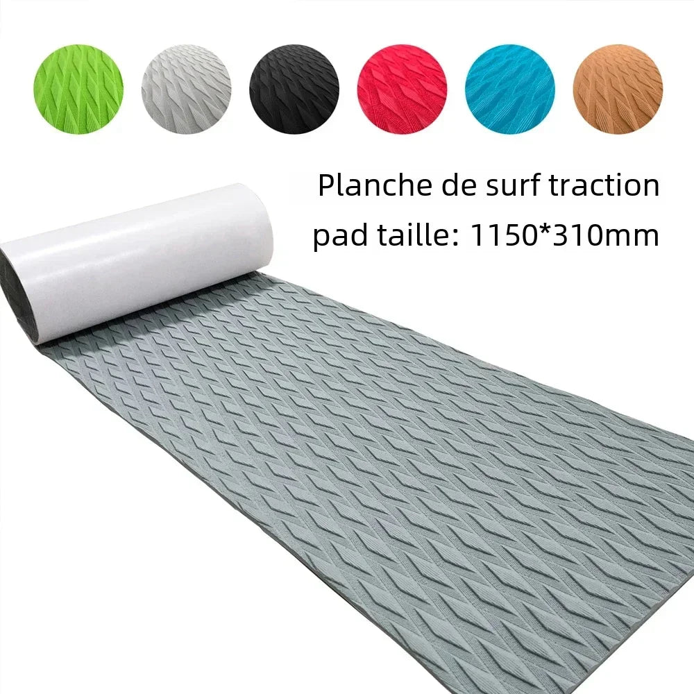 pad traction planche surf mousse eva antidérapant adhésif gris motif géométrique moderne