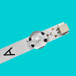 ruban led blanc bleu adhésif rayures horizontales points noirs moderne connecteur