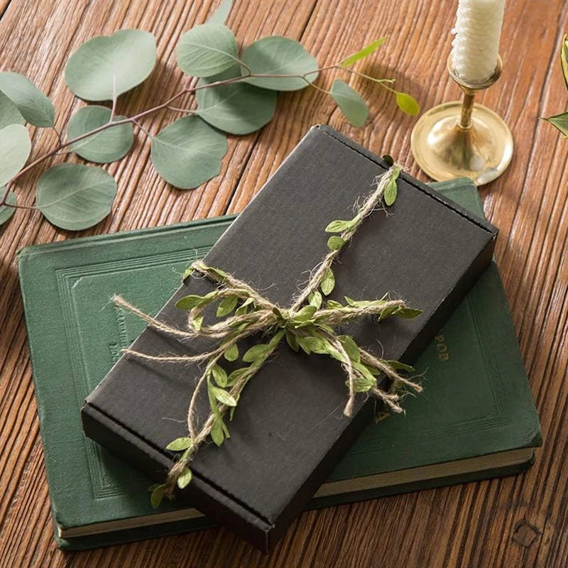 ruban décoratif feuilles vertes naturel artisanal intérieur décoration maison vert clair beige