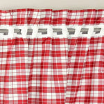 rideau carreaux rouge blanc classique bordure blanche maison polyester opulent moderne simple