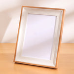 cadre photo rectangle bois blanc moderne minimaliste support mural posable
