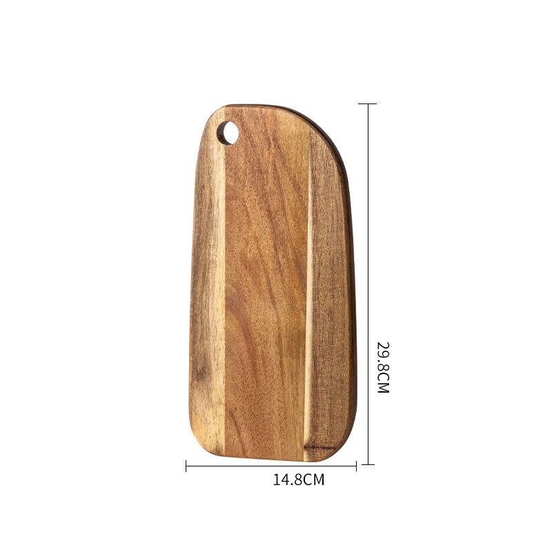 planche découper bois marron rustique poignée moderne dessert steak pain
