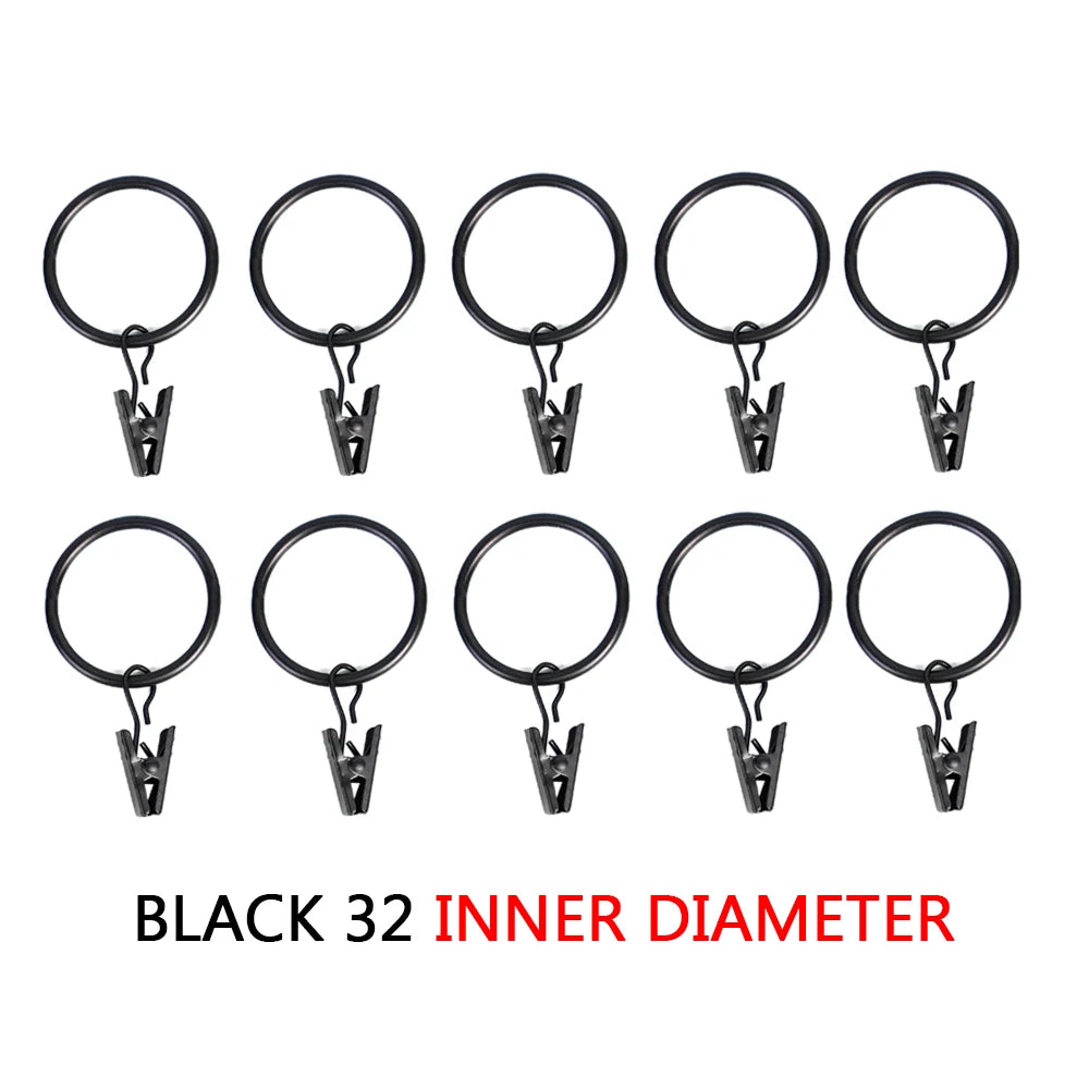 anneaux rideau métal clips décoration fenêtre moderne noir argent or