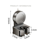 porte balai mural ventouse gris lisse perforations moderne salle bain rangement minimaliste